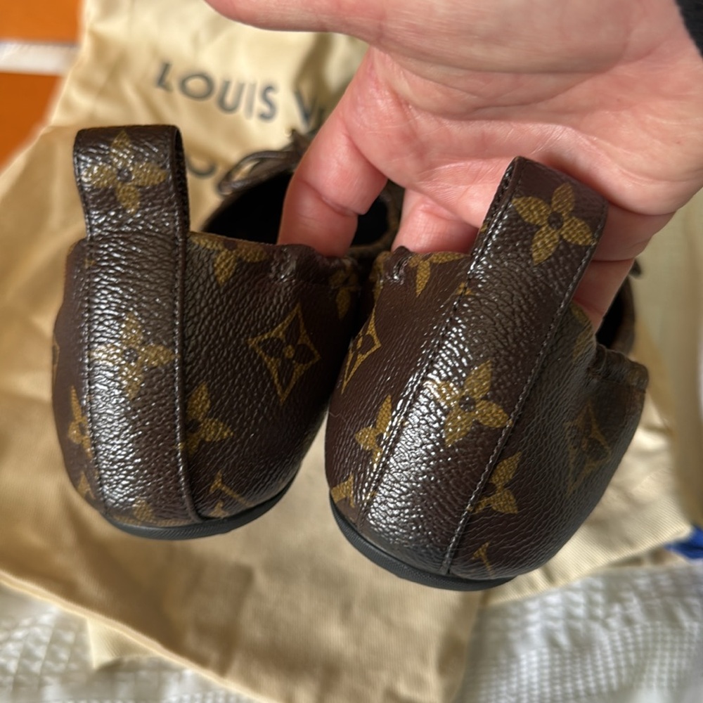 Authentic Louis Vuitton Brown black Monogram Ballet Flats size 36 - Picture 7 of 17